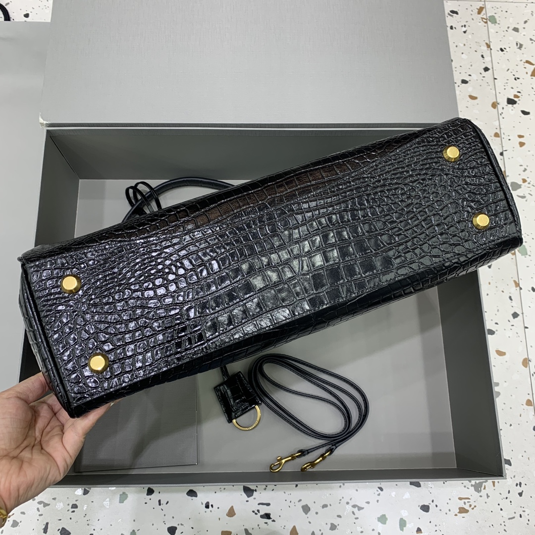 原單超A貨BALENCIAGA巴黎世家包包 𝐑𝐎𝐃𝐄𝐎 𝐁𝐀𝐆 大號鱷魚黑