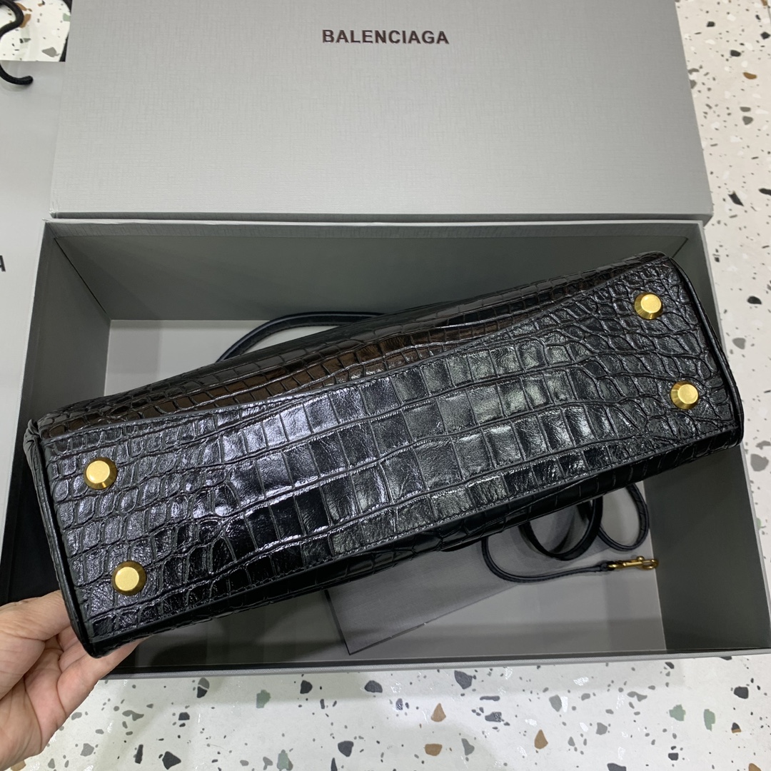 原單超A貨BALENCIAGA巴黎世家包包 𝐑𝐎𝐃𝐄𝐎 𝐁𝐀𝐆 中號鱷魚黑