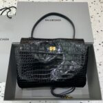 原單超A貨BALENCIAGA巴黎世家包包 𝐑𝐎𝐃𝐄𝐎 𝐁𝐀𝐆 中號鱷魚黑