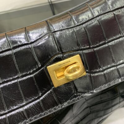 原單超A貨BALENCIAGA巴黎世家包包 𝐑𝐎𝐃𝐄𝐎 𝐁𝐀𝐆 小號鱷魚黑