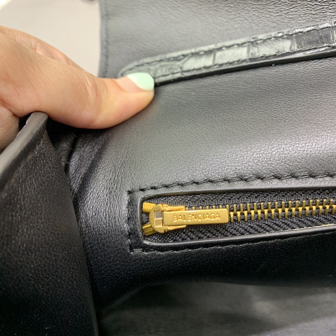 原單超A貨BALENCIAGA巴黎世家包包 𝐑𝐎𝐃𝐄𝐎 𝐁𝐀𝐆 小號鱷魚黑
