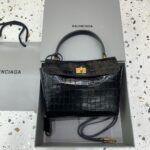 原單超A貨BALENCIAGA巴黎世家包包 𝐑𝐎𝐃𝐄𝐎 𝐁𝐀𝐆 mini鱷魚黑