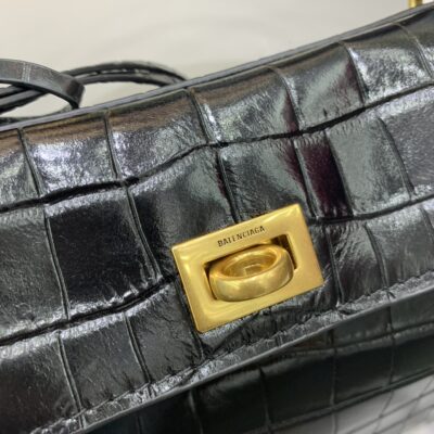 原單超A貨BALENCIAGA巴黎世家包包 𝐑𝐎𝐃𝐄𝐎 𝐁𝐀𝐆 mini鱷魚黑