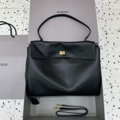 原單複刻BALENCIAGA巴黎世家包包 𝐑𝐎𝐃𝐄𝐎 𝐁𝐀𝐆 大號黑色金扣