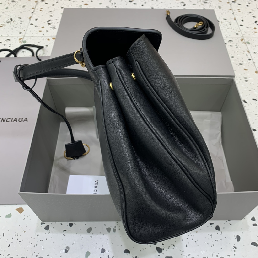 原單複刻BALENCIAGA巴黎世家包包 𝐑𝐎𝐃𝐄𝐎 𝐁𝐀𝐆 中號黑色金扣