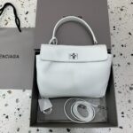 高仿超A貨BALENCIAGA巴黎世家包包 𝐑𝐎𝐃𝐄𝐎 𝐁𝐀𝐆 mini白色銀扣