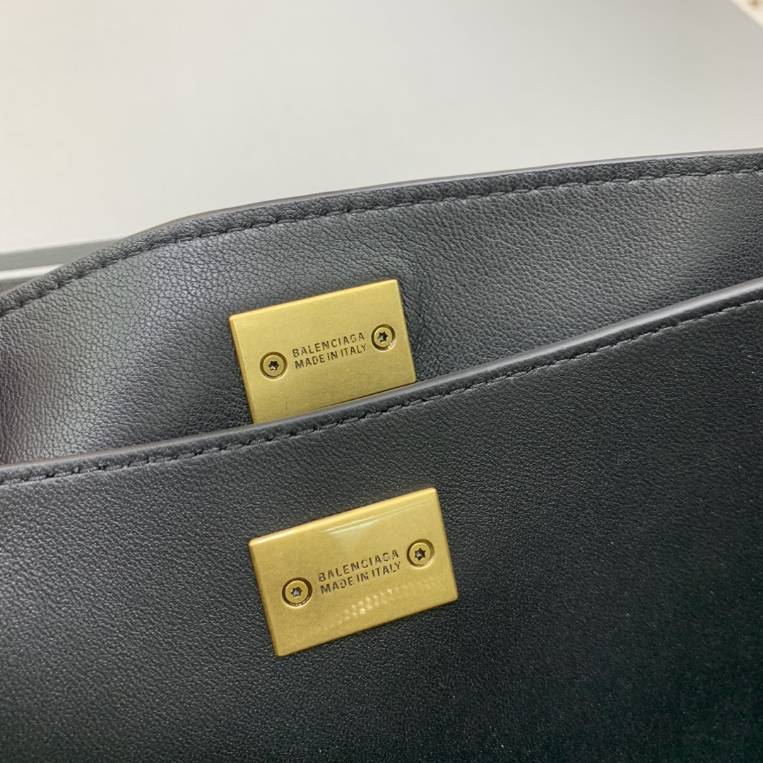 原單複刻BALENCIAGA巴黎世家包包 𝐑𝐎𝐃𝐄𝐎 𝐁𝐀𝐆 小號黑色金扣