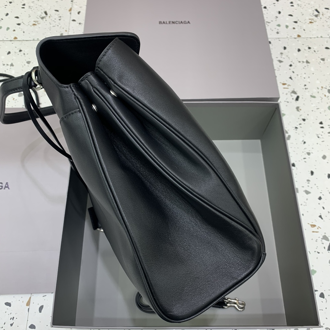 高仿超A貨BALENCIAGA巴黎世家包包 𝐑𝐎𝐃𝐄𝐎 𝐁𝐀𝐆 大號黑色銀扣