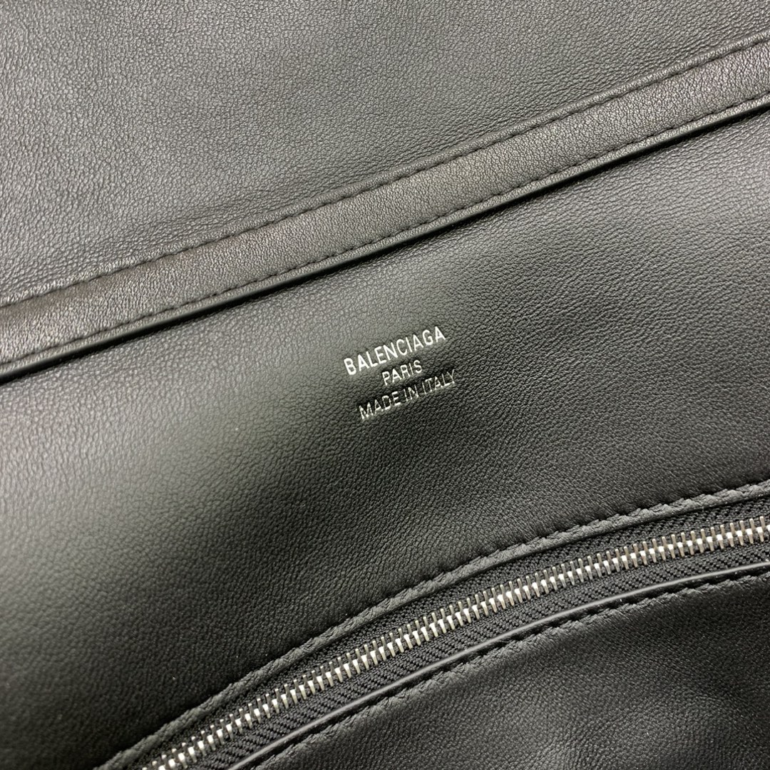 高仿超A貨BALENCIAGA巴黎世家包包 𝐑𝐎𝐃𝐄𝐎 𝐁𝐀𝐆 中號黑色銀扣
