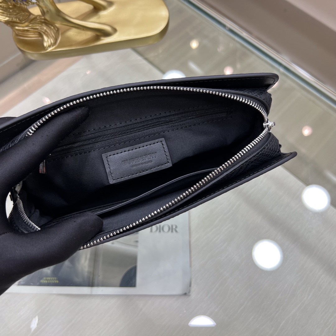 Burberry巴寶莉頂級原單格子紋牛皮公文包商務手提包奧