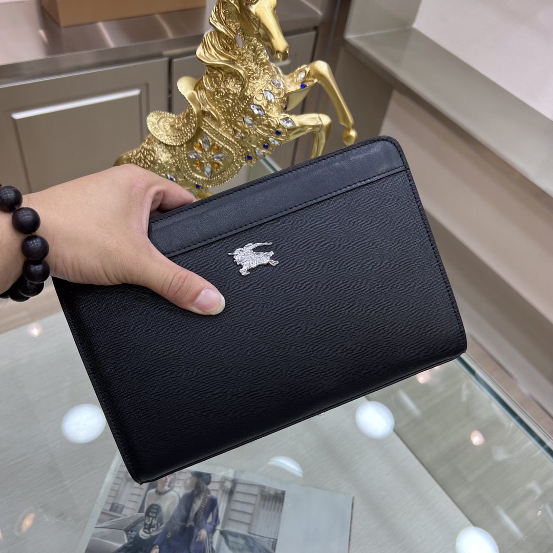 Burberry頂級設計一比一男士手拿包時尚潮流英國奢侈品
