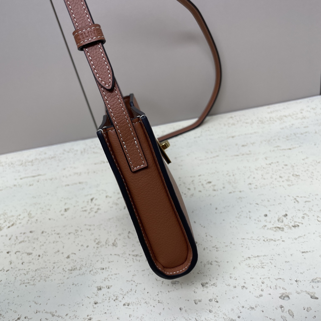 1比1高仿名牌包Celine賽琳 2024年Mini16小挎包 棕色