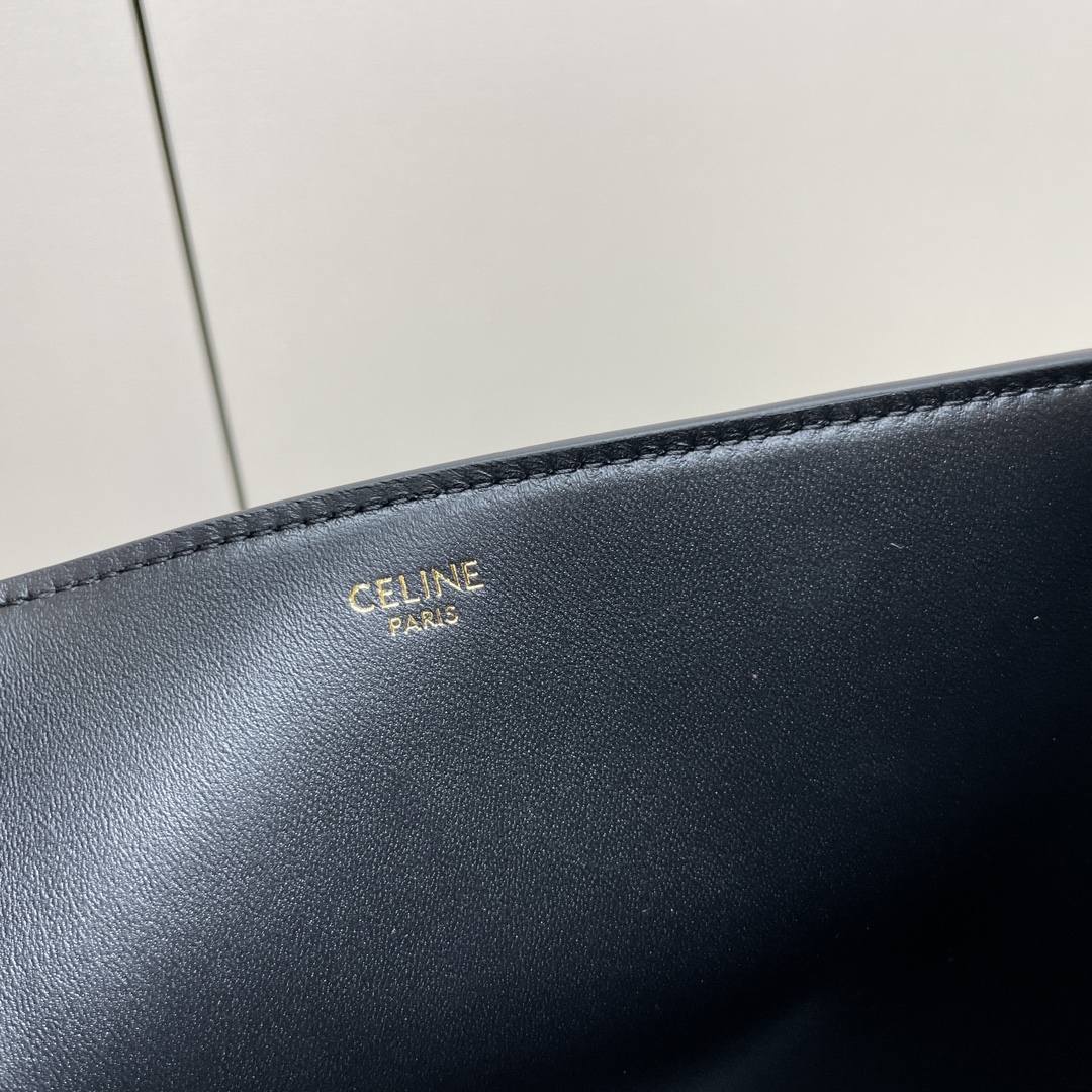 高仿名牌包Celine賽琳 LOUISE中號光滑牛皮革手袋 黑色