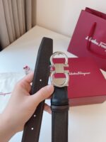 ferragamo菲拉格慕高仿雙面皮皮帶專櫃同步 黑色