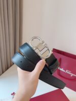 ferragamo菲拉格慕高仿雙面皮皮帶專櫃同步 黑色