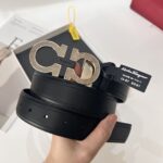 頂級奢侈品端莊風格Gancini壓花低菲拉格慕男裝皮帶腰帶