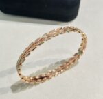 高仿Tiffany蒂芙尼Paper Flowers系列葉子手鐲925純銀厚金手鐲