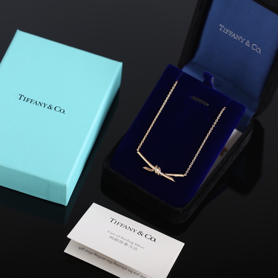 精仿原單Tiffany女款頂級復刻專櫃項鏈電兩節金