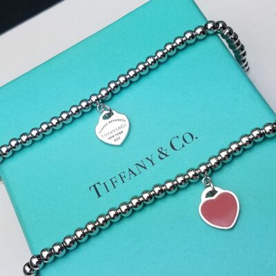 Tiffany頂級原單紅心珠子手鏈女生必備超級好看