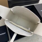 超A貨YSL聖羅蘭包包 LE 5 À 7 小型粒面皮革柔軟手袋 白色/古金