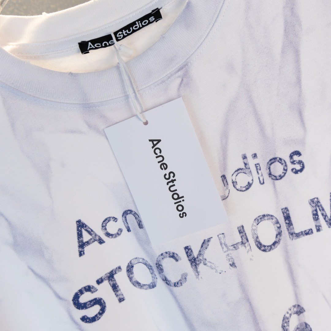 Acne Studios 頂級原單經典破壞幾年短袖T恤系列男女同款白色T恤