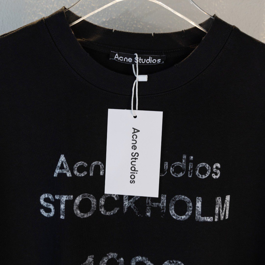 頂級原單復古設計acne studios1996經典破壞紀念短袖T恤明星同款圓領短袖