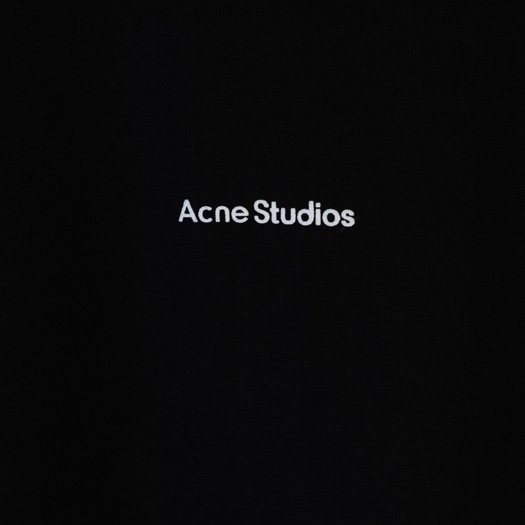 Acne Studios 頂級復刻A貨新品基礎膠印小logo短袖圓領T恤 純黑色