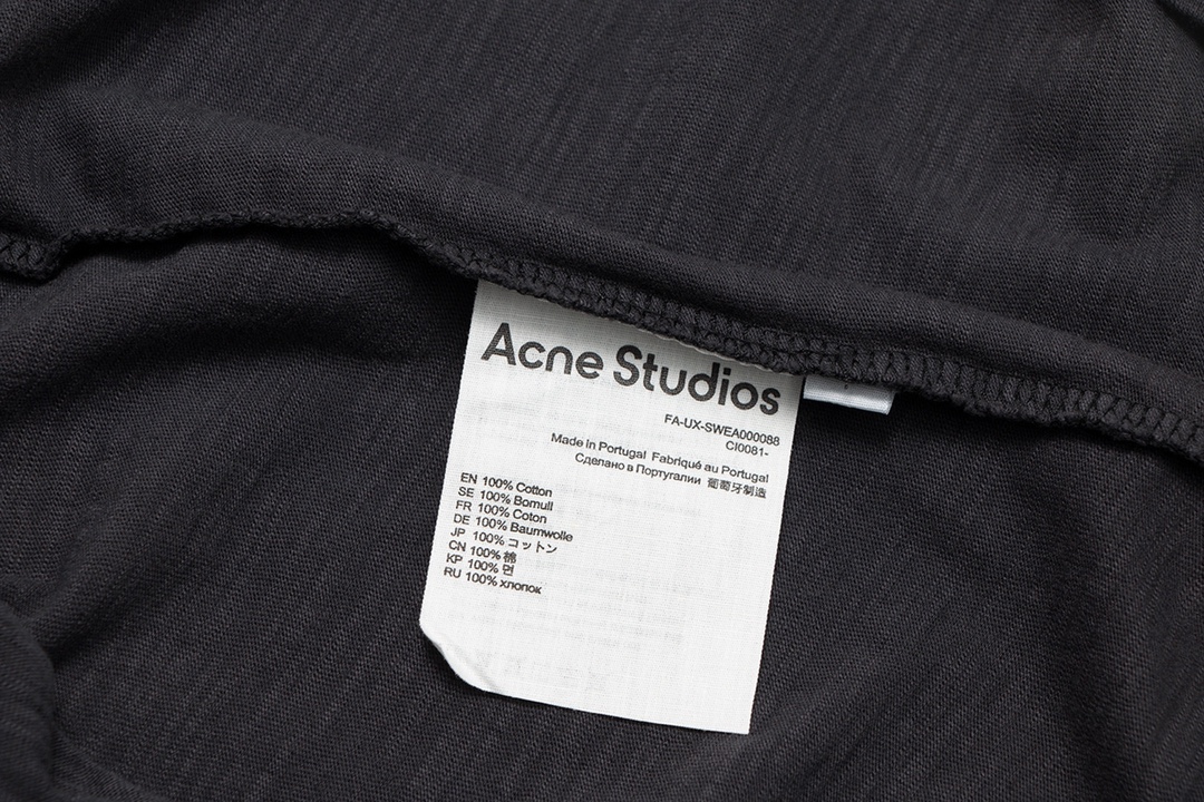 頂級原單Acne Studios24S爆款印花短袖圓領T恤男女同款 黑色
