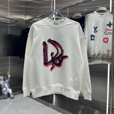 專櫃同步奢侈品DIOR迪奧高仿秋冬新品男女同款運動衫衛衣灰色