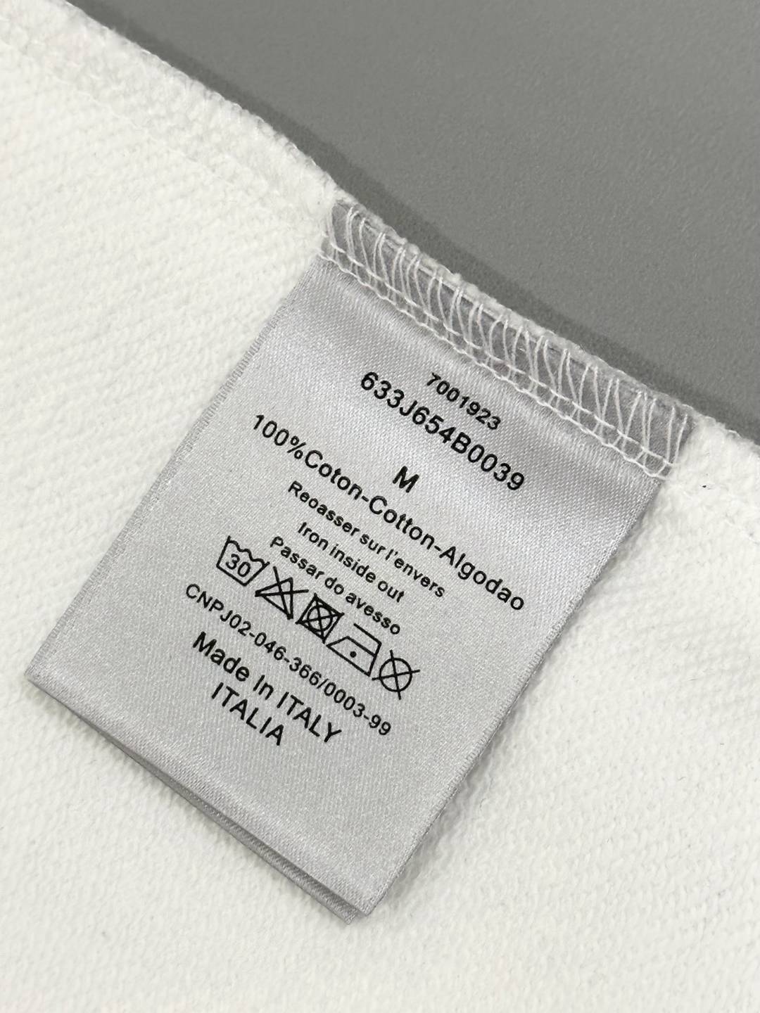 一比一復刻奢侈品DIOR2024秋冬新品純棉毛圈圓領套頭運動衫 白色
