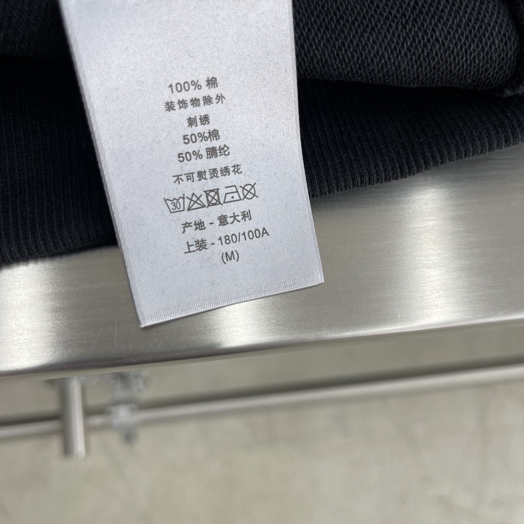 秋冬新品DIOR專櫃同步一比一復刻男裝連帽運動衫 黑色