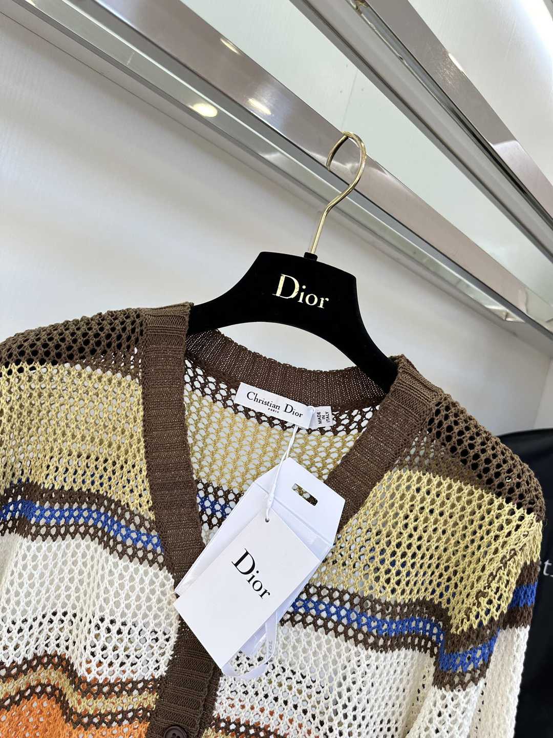顶级A货DIOR定制羊毛混纺针织女款条纹衣服