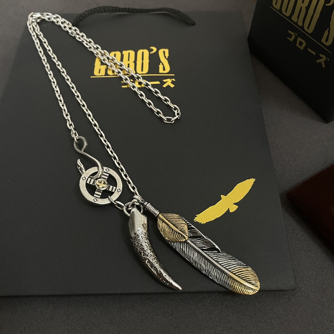 官網同步頂級奢侈品高仿goros高橋吾郎羽毛吊墜項鏈