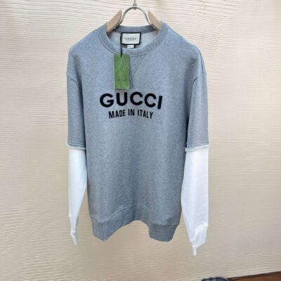 頂級A貨高品質Gucci古馳拼接時尚衛衣薄長袖T恤