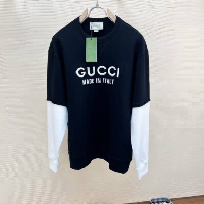 頂級Gucci高仿圓領套頭長袖T恤  一比一設計