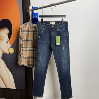 Gucci高仿原單牛仔褲修身定制純棉褲子男裝褲子批發精品店
