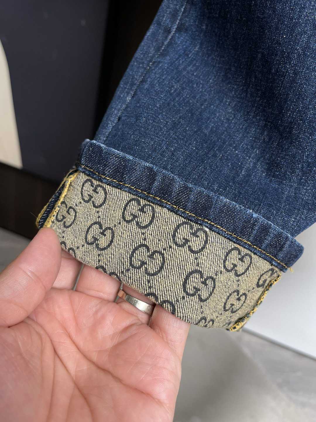 Gucci高仿原單牛仔褲修身定制純棉褲子男裝褲子批發精品店