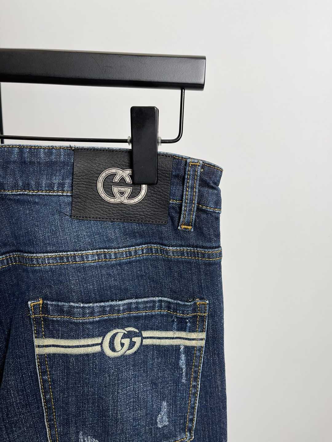 Gucci高仿原單牛仔褲修身定制純棉褲子男裝褲子批發精品店