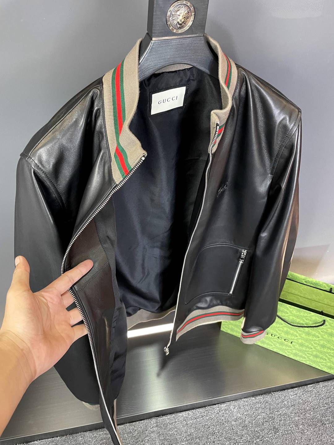 頂級原單Gucci古馳原單衣服批發皮衣綿羊皮外套