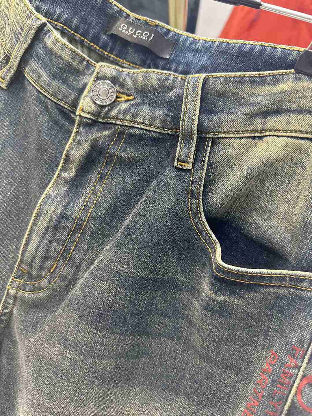 gucci古馳高仿精品水洗小腳修身牛仔褲一比一復刻