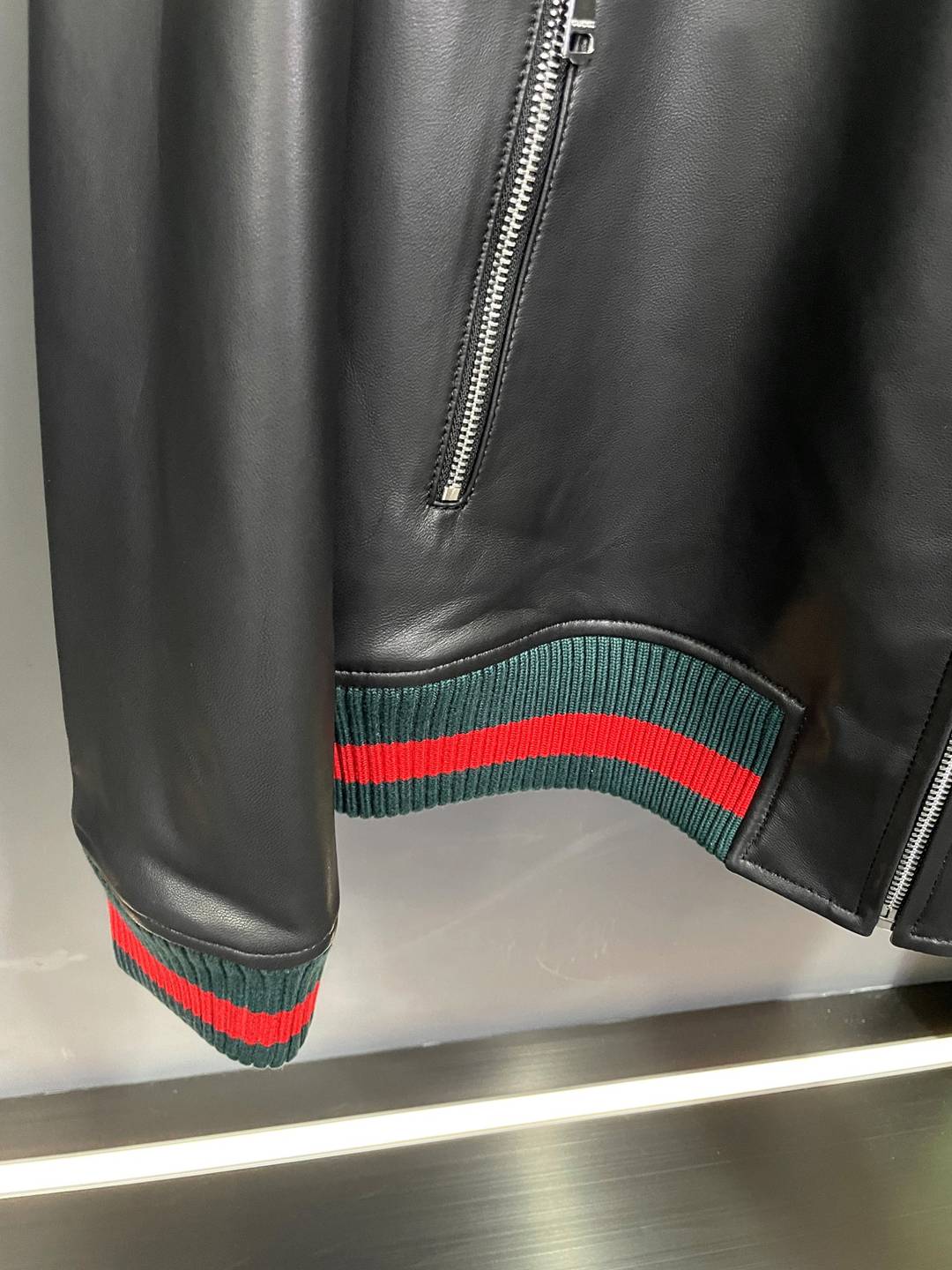 頂級奢侈品Gucci一比一復刻真皮皮衣棒球領夾克外套