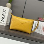 loewe羅意威高仿包包 亮面牛皮革 Puzzle Fold pouch手袋 黃色