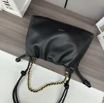 高仿loewe羅意威包包 中號柔軟納帕羊皮革 Flamenco Purse 手拿包 黑