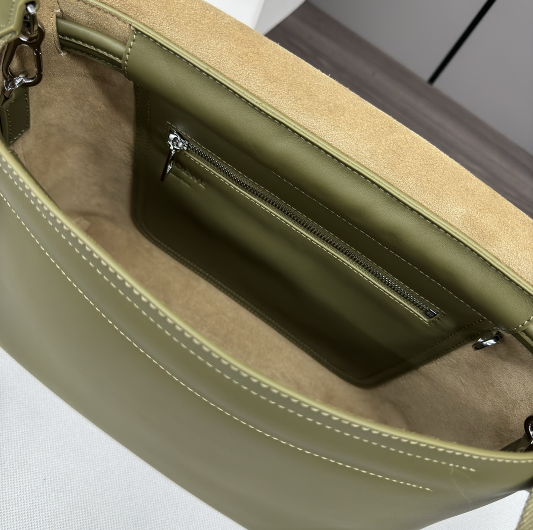 複刻原單loewe羅意威包包 Flamenco satchel 郵差包手袋 橄欖色