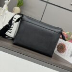 複刻原單loewe羅意威包包 Flamenco satchel 郵差包手袋 黑色