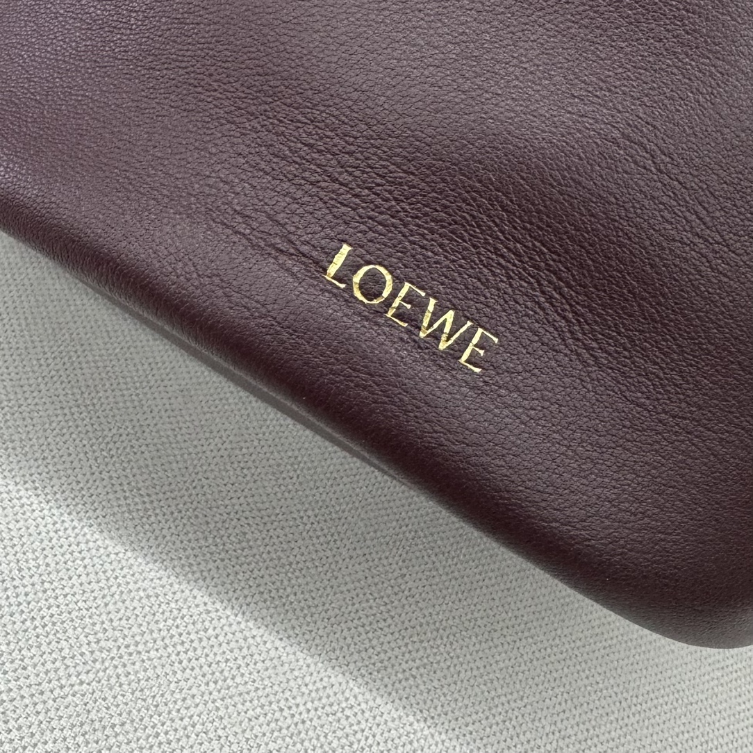 複刻loewe羅意威包包 Flamenco Purse Bucket水桶包 艮第紅