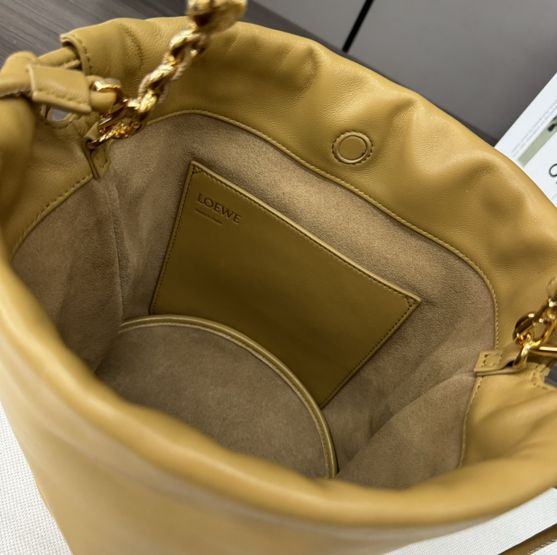 複刻loewe羅意威包包 Flamenco Purse Bucket水桶包 沙漠黃