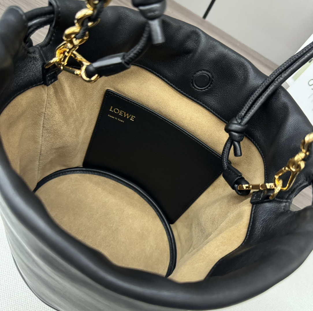 複刻loewe羅意威包包 Flamenco Purse Bucket水桶包 黑色