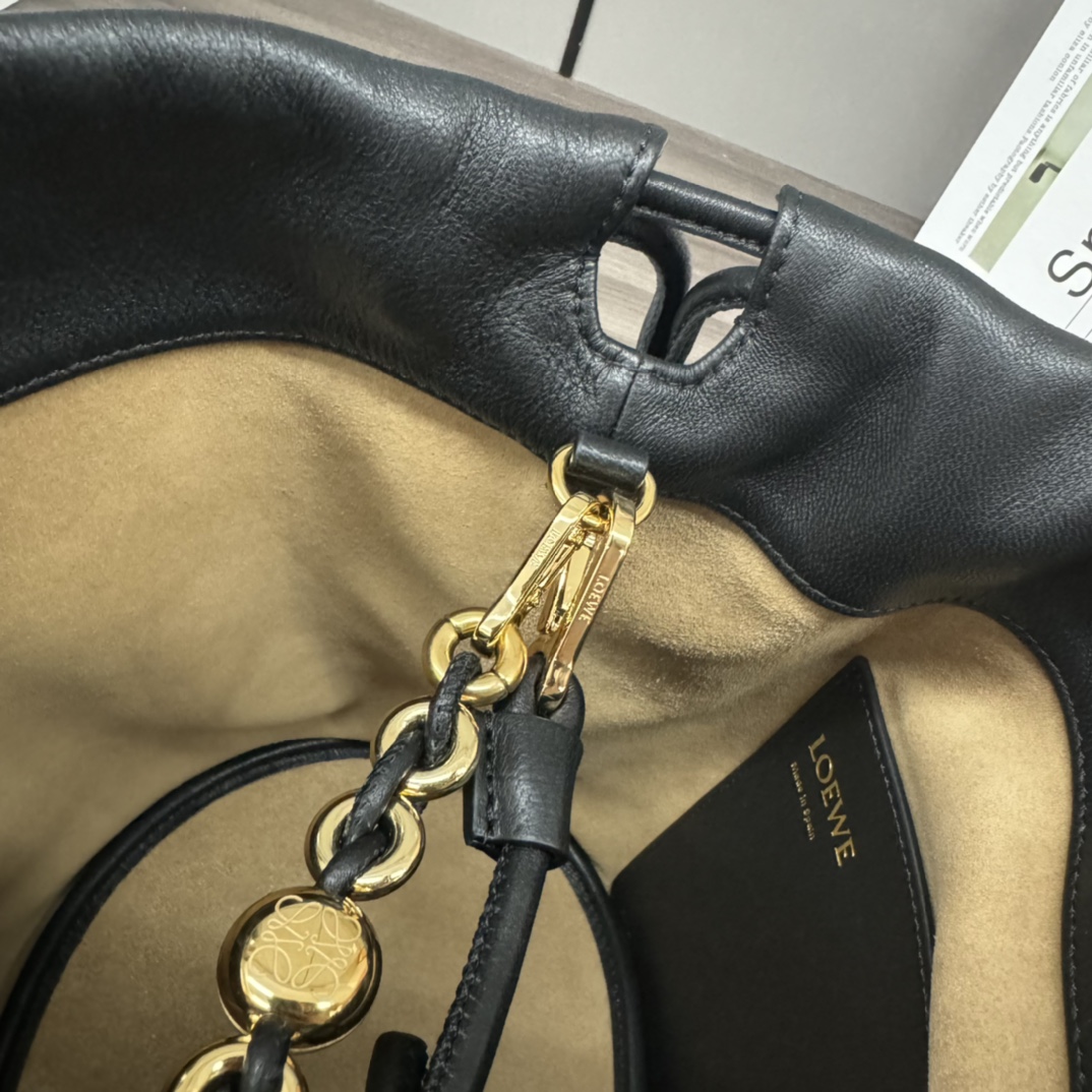 複刻loewe羅意威包包 Flamenco Purse Bucket水桶包 黑色