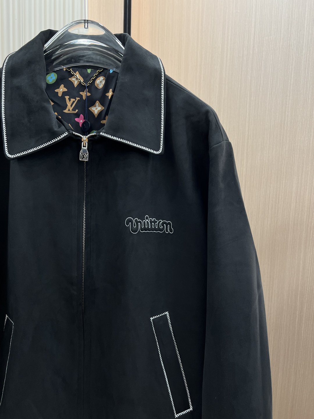 頂級復刻原單LV路易威登刺繡絨面牛皮飛行員夾克